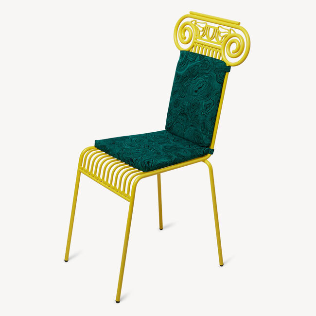 Shop Fornasetti Outdoor Cushion Malachite For Chair Capitellum In Green/black