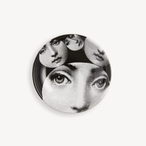 FORNASETTI Round ashtray Tema e Variazioni n.242 White/Black P23X242FOR23BIA