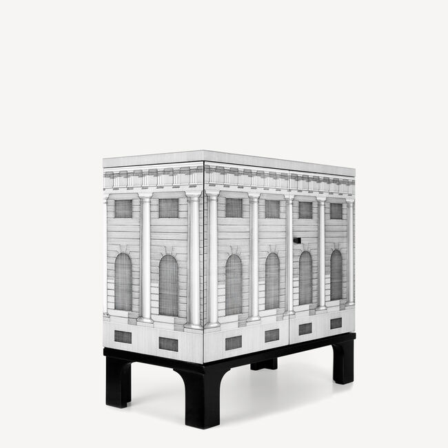 Shop Fornasetti Small Sideboard Architettura In White/black