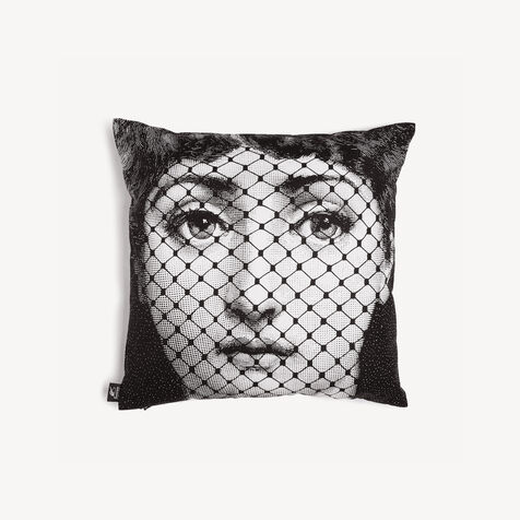 FORNASETTI Cushion Burlesque White/Black PILLTV004FOR20BIA