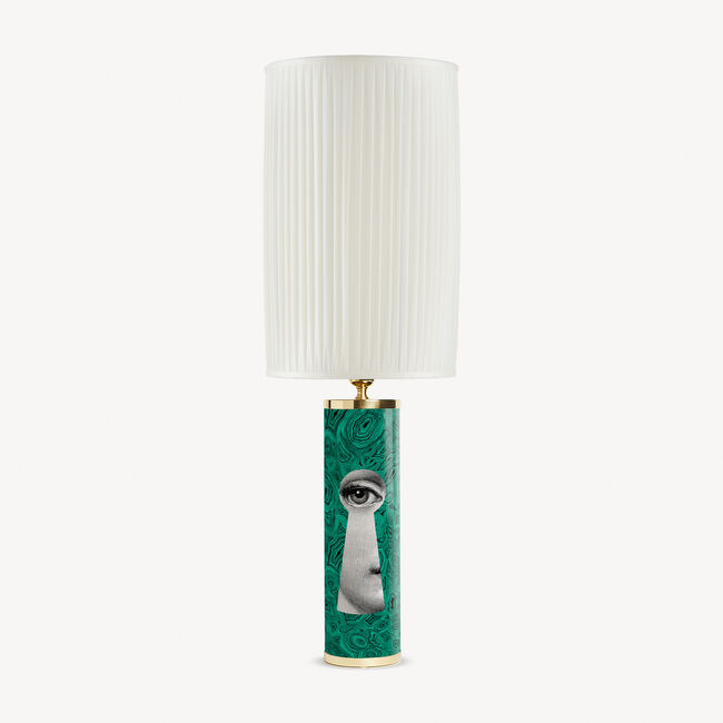 Shop Fornasetti Lamp Serratura Su Malachite In Green/white/black