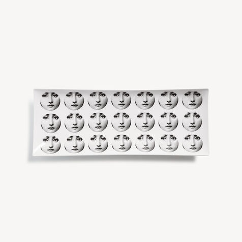 FORNASETTI Rectangular tray Tema e Variazioni n.197 White/Black P42X197FOR23BIA