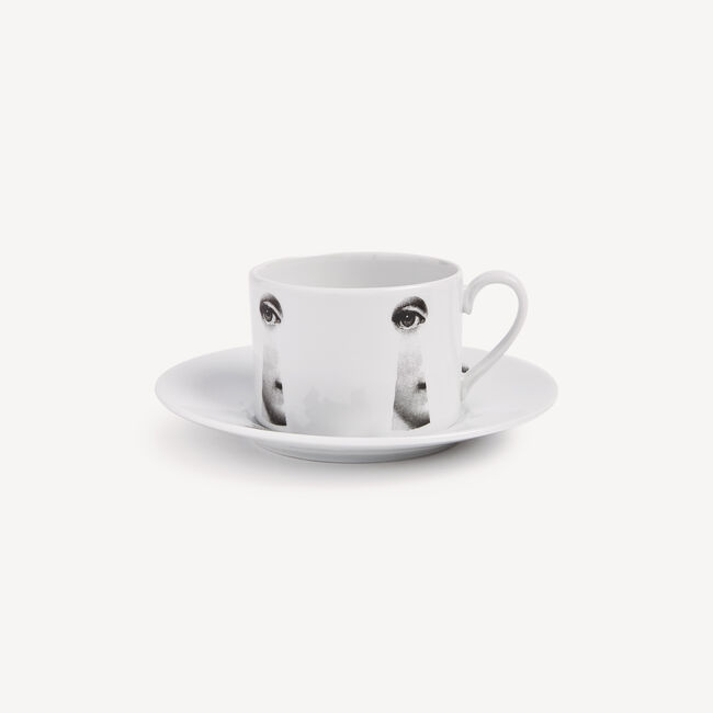 Shop Fornasetti Tea Cup Tema E Variazioni Serratura In White/black