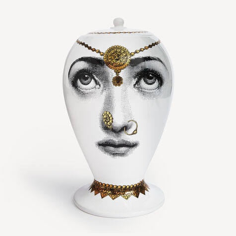 FORNASETTI Vase Bollywood White/Black/Gold FOR10548FOR21ORO