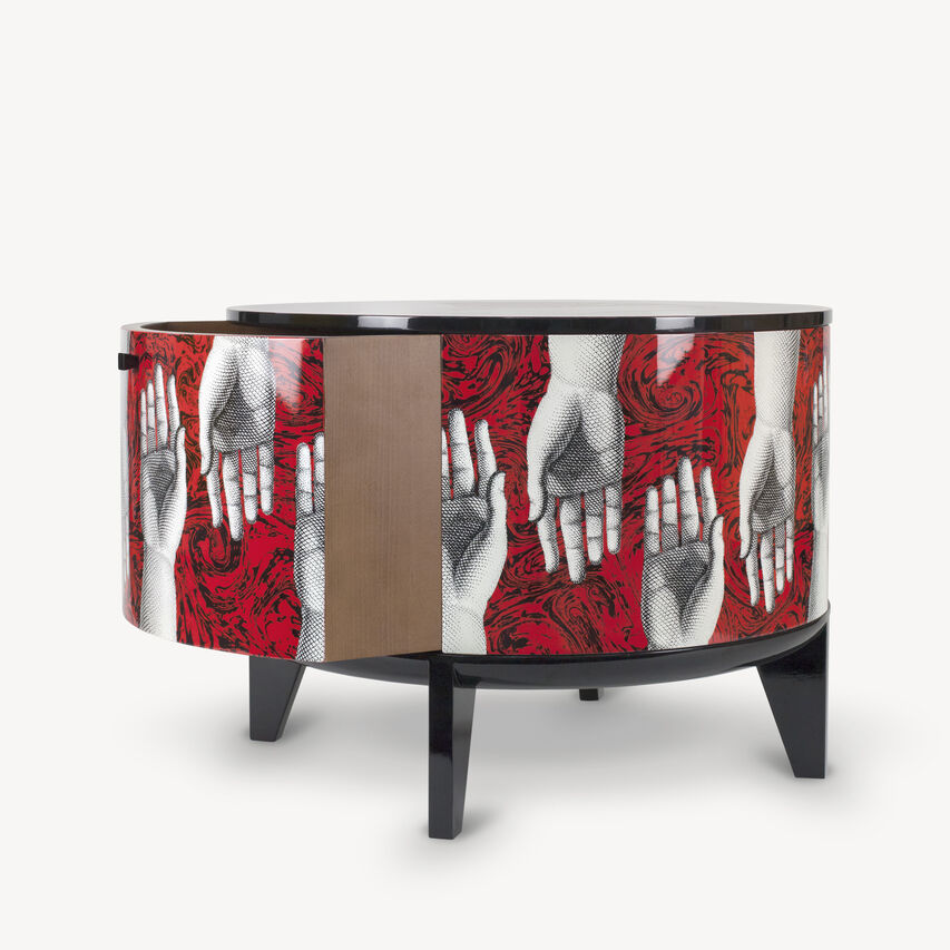 FORNASETTI Tamburo Table Don Giovanni White/Black/Red M54Y001BFOR21ROS