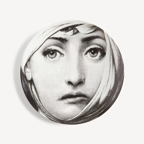 FORNASETTI Wall plate Tema e Variazioni n.148 White/Black PTV148XFOR21BIA