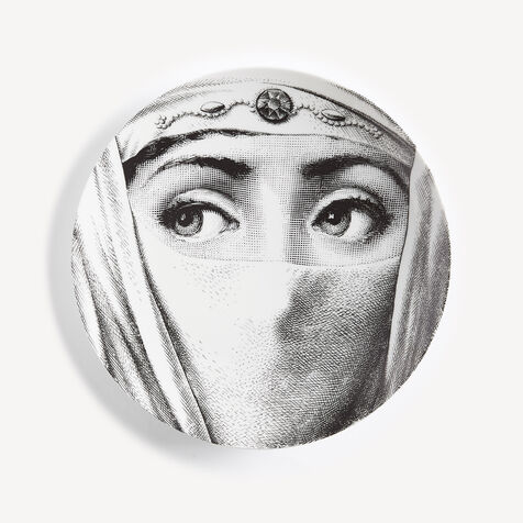 FORNASETTI Wall plate Tema e Variazioni n.84 White/Black PTV084XFOR21BIA