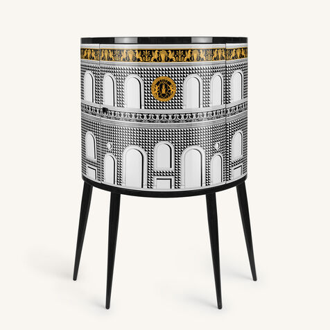 FORNASETTI Console Facciata Quattrocentesca White/Black/Yellow M51Y202FOR22BIA