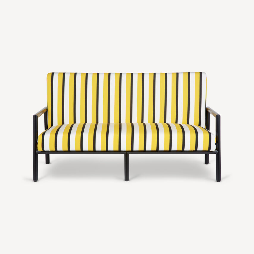 FORNASETTI Outdoor Sofa Rigato Yellow/White/Black DIV396MNEFOR22GIA