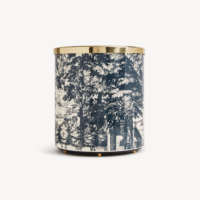 Shop Fornasetti Paper Basket Giardino Settecentesco In Blue/ivory