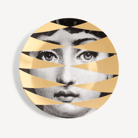 FORNASETTI Wall plate Tema e Variazioni n.46 White/Black/Gold PTVZ046FOR21ORO