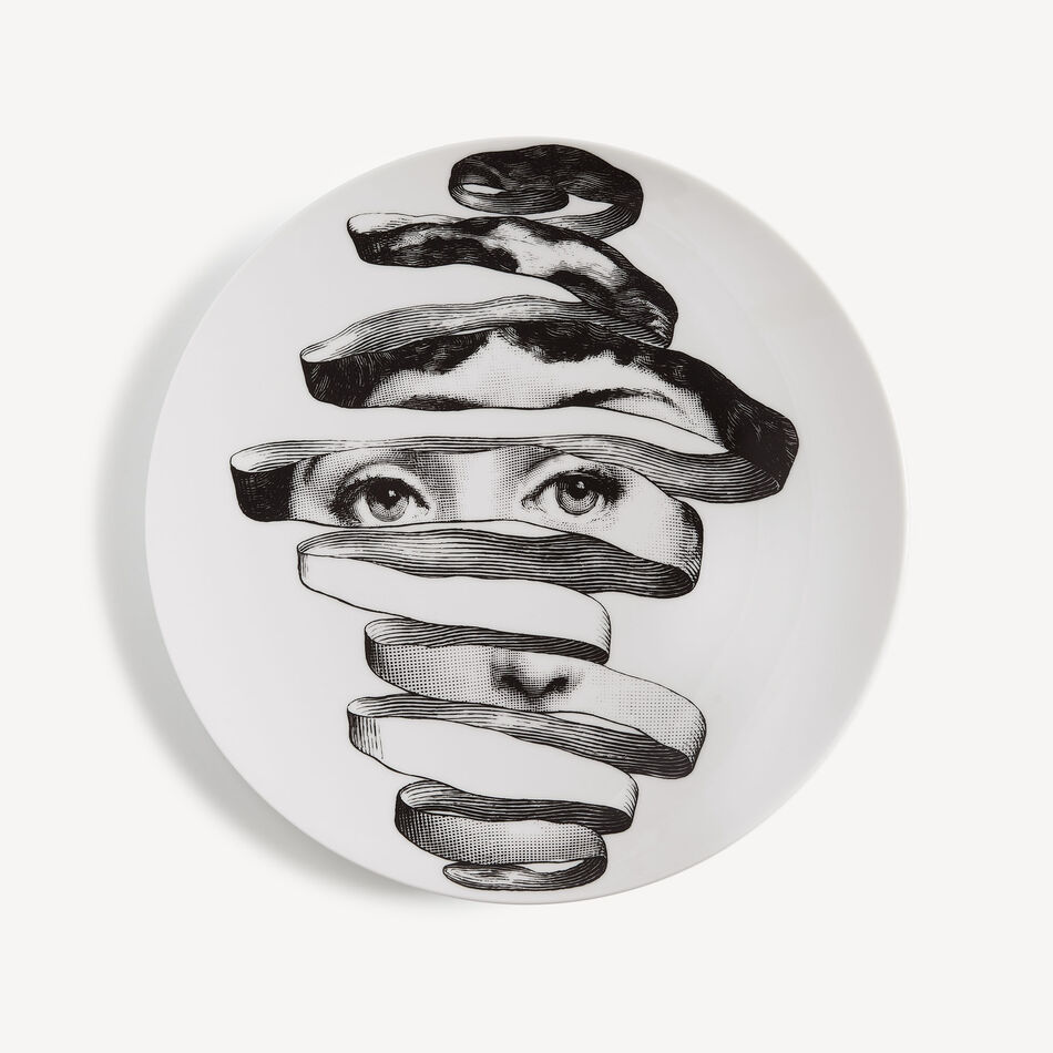 FORNASETTI Wall plate Tema e Variazioni n.297 White/Black PTV297XFOR21BIA