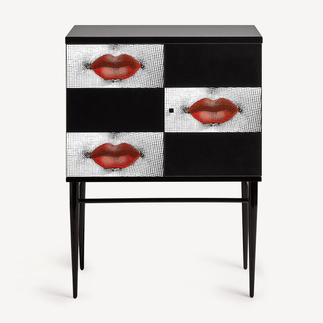 Fornasetti Raised Small Sideboard Kiss In White/black/red