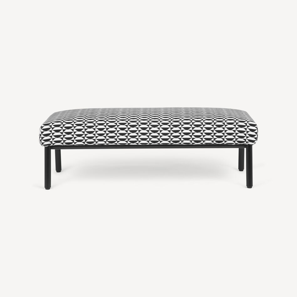 FORNASETTI Outdoor Bench Losanghe White/Black PAN050MNEFOR22NER