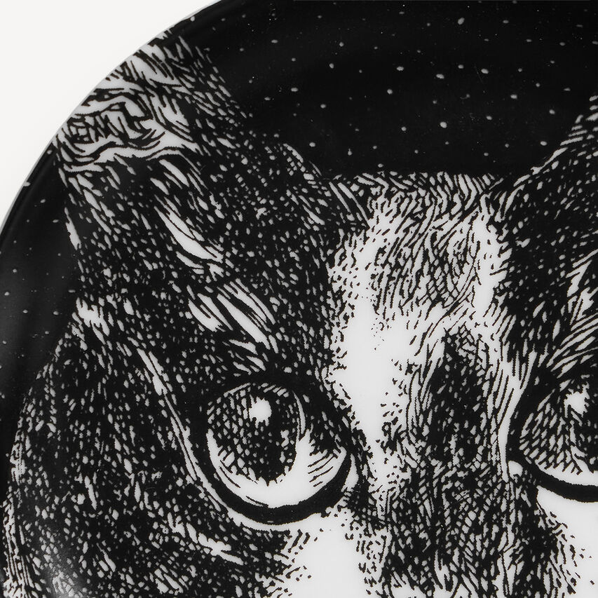 FORNASETTI Decorative holder Gatti no.1 White/Black P63X1111FOR25BIA