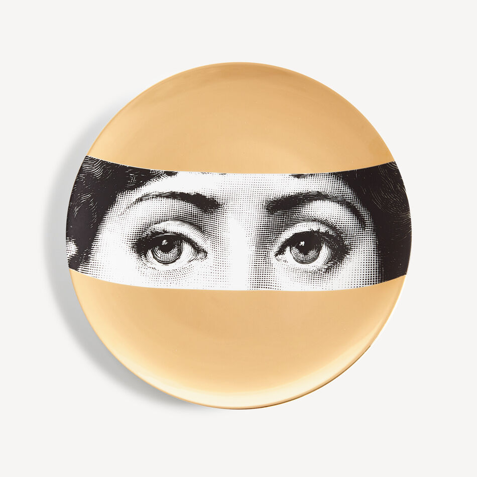 FORNASETTI Wall plate Tema e Variazioni n.32 White/Black/Gold PTVZ032FOR21ORO