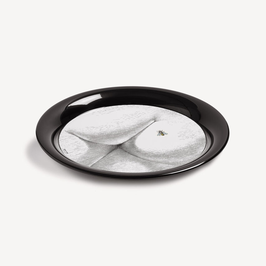 FORNASETTI Tray Bee on my back White/Black C26Y010FOR21BIA