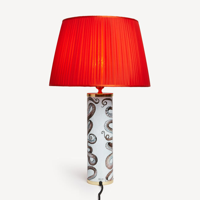 Fornasetti Conical Pleated Lampshade In Red