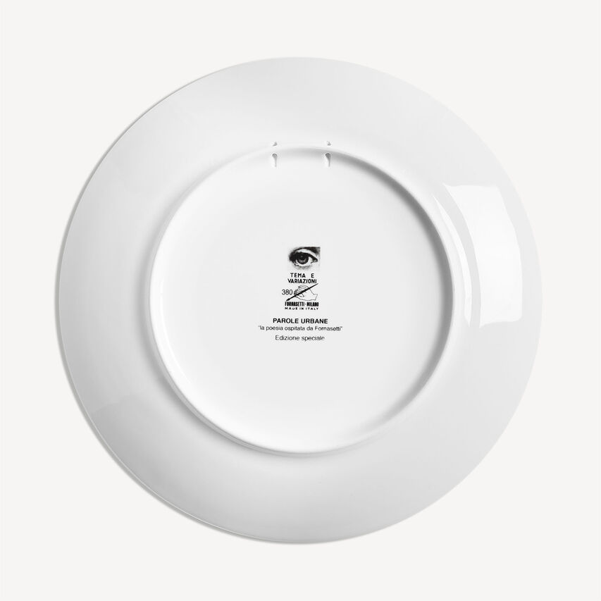 FORNASETTI Wall plate Tema e Variazioni n.380 White/Black PTV380XFOR21BIA