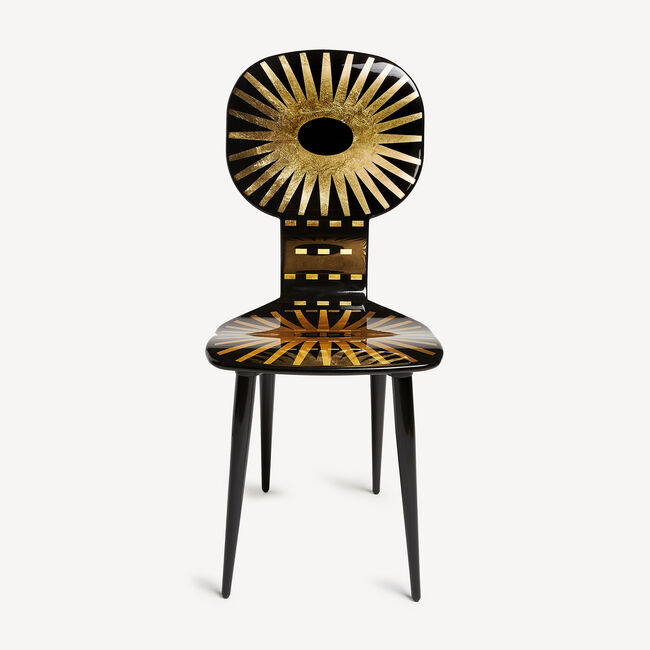 Fornasetti Chair Raggiera In Gold/black