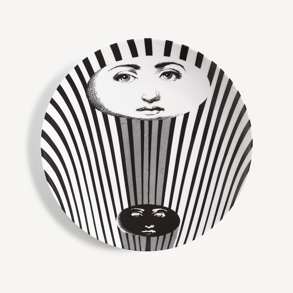FORNASETTI Wall plate Tema e Variazioni n.314 White/Black PTV314XFOR21BIA