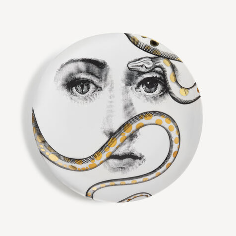 FORNASETTI Tema e Variazioni wall plate n.409 White/Black/Gold PTVZ409FOR24ORO