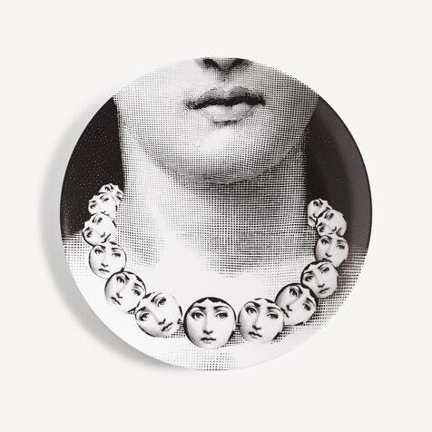FORNASETTI Wall plate Tema e Variazioni n.107 White/Black PTV107XFOR21BIA