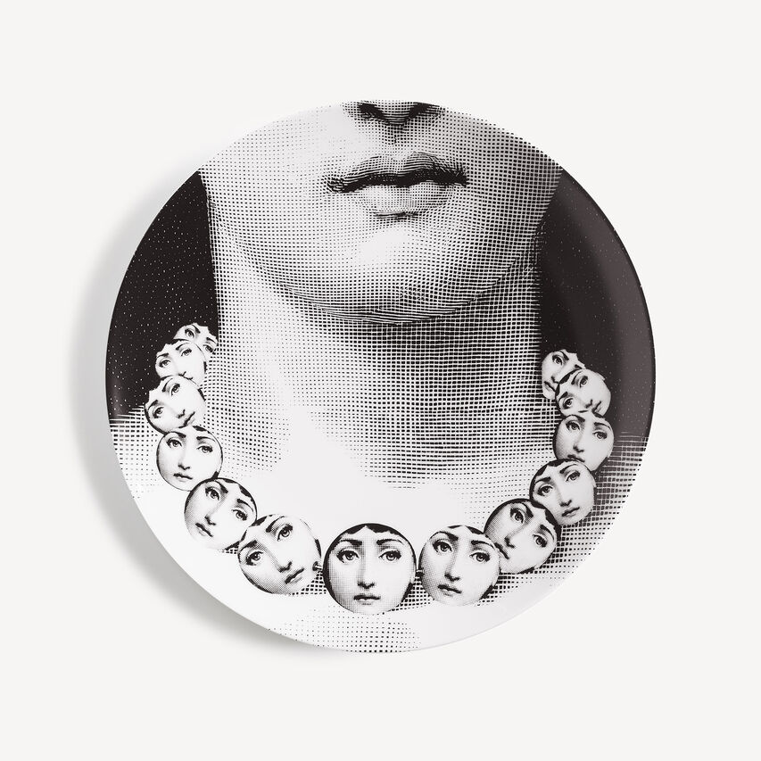 FORNASETTI Wall plate Tema e Variazioni n.107 White/Black PTV107XFOR21BIA