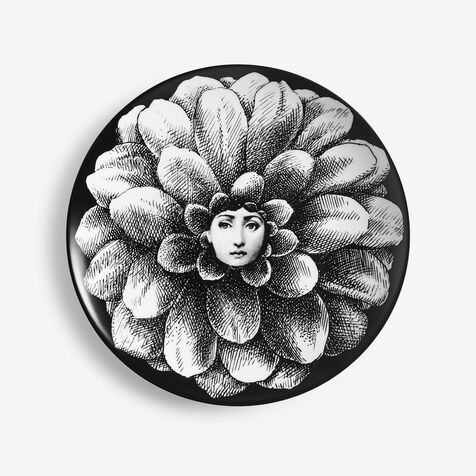 FORNASETTI Wall plate Tema e Variazioni n.124 White/Black PTV124XFOR21BIA