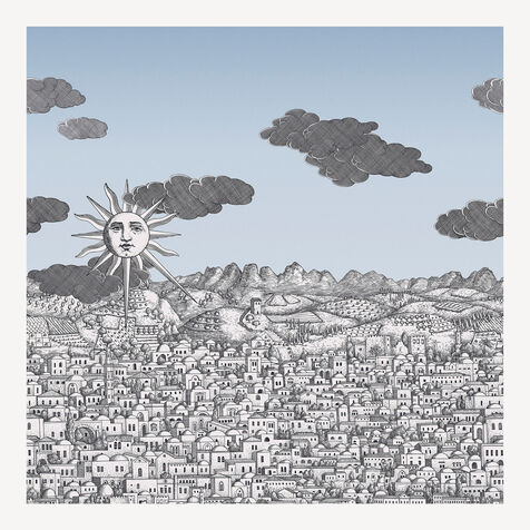 FORNASETTI Wallpaper Vista Mediterranea Blue Ombre Sky VISTMEDIFOR23MUL