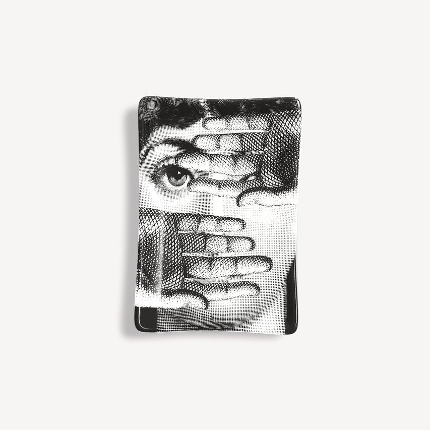 FORNASETTI Rectangular ashtray Tema e Variazioni n.154 White/Black P37X154FOR24BIA