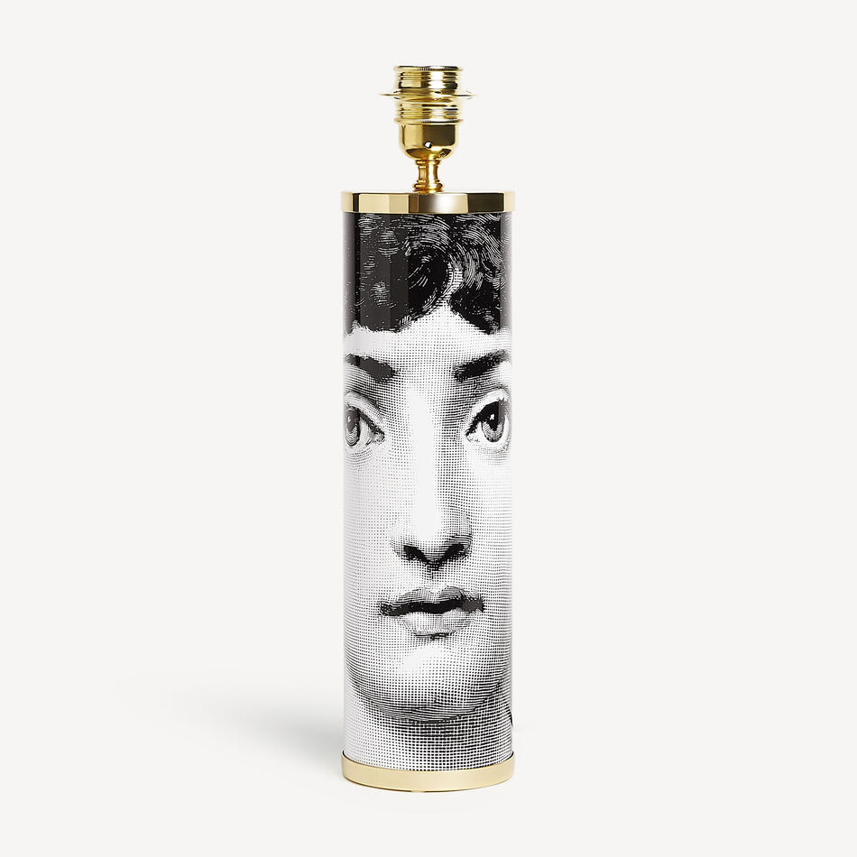 FORNASETTI Cylindrical lamp base Viso White/Black C01X193FOR21BIA