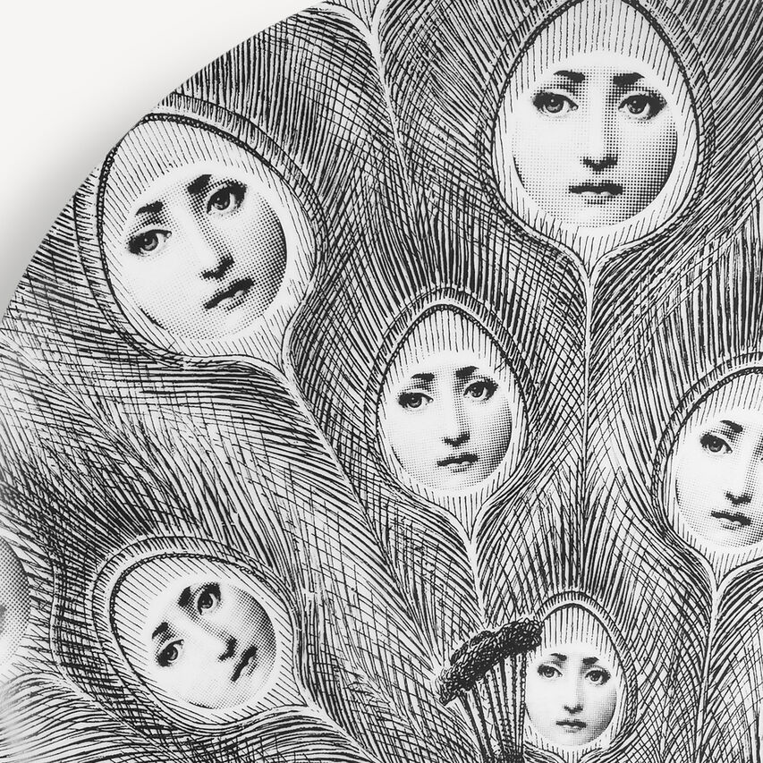 FORNASETTI Wall plate Tema e Variazioni n.259 White/Black PTV259XFOR21BIA
