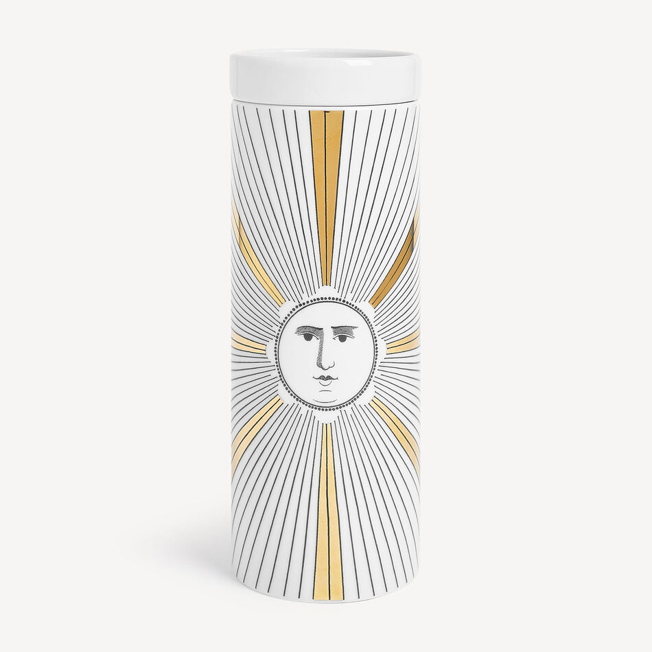 FORNASETTI NEL MENTRE Tall scented Candle - Soli Décor - Immaginazione Fragrance White/Black/Gold FPT300ZIMFOR23ORO