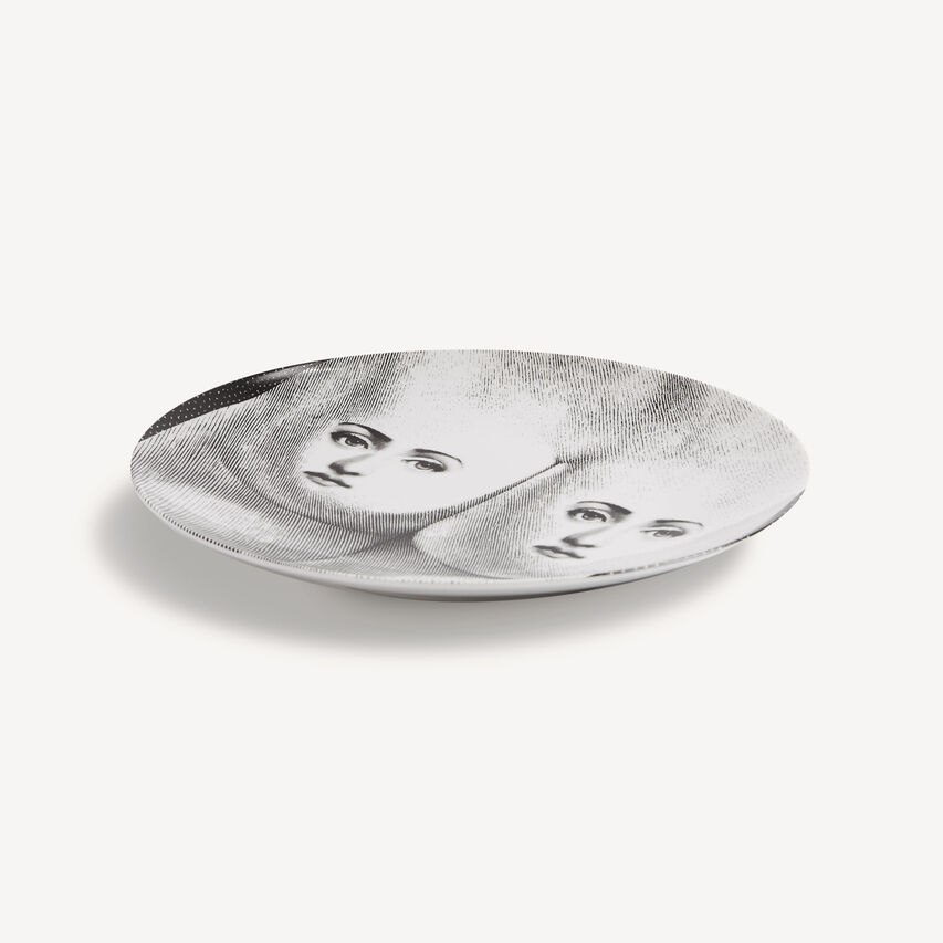 FORNASETTI Wall plate Tema e Variazioni n.302 White/Black PTV302XFOR21BIA