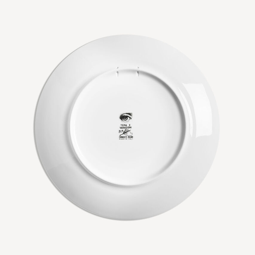 FORNASETTI Wall plate Tema e Variazioni n.317 White/Black PTV317XFOR21BIA