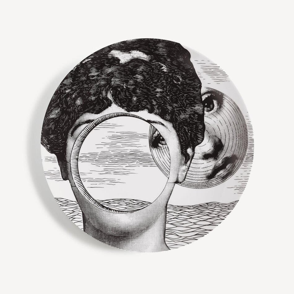 FORNASETTI Wall plate Tema e Variazioni n.279 White/Black PTV279XFOR21BIA