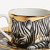 FORNASETTI Tea cup High Fidelity Tigrato white/black/gold P39Z2896FOR21ORO