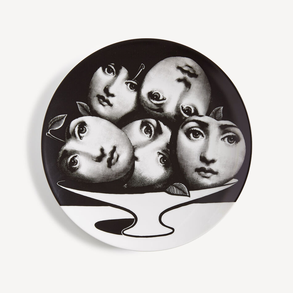 FORNASETTI Wall plate Tema e Variazioni n.104 White/Black PTV104XFOR21BIA