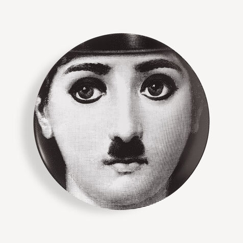 FORNASETTI Wall plate Tema e Variazioni n.204 White/Black PTV204XFOR21BIA