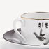 FORNASETTI Tea cup Tema e Variazioni Mano white/black/gold P39Z306FOR21ORO