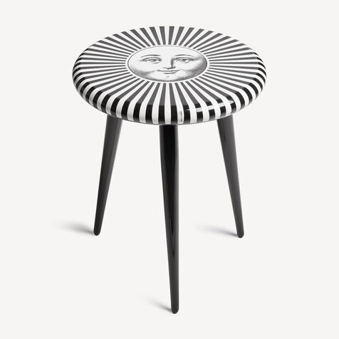 FORNASETTI Stool Sole Raggiante White/Black M29X104FOR21BIA