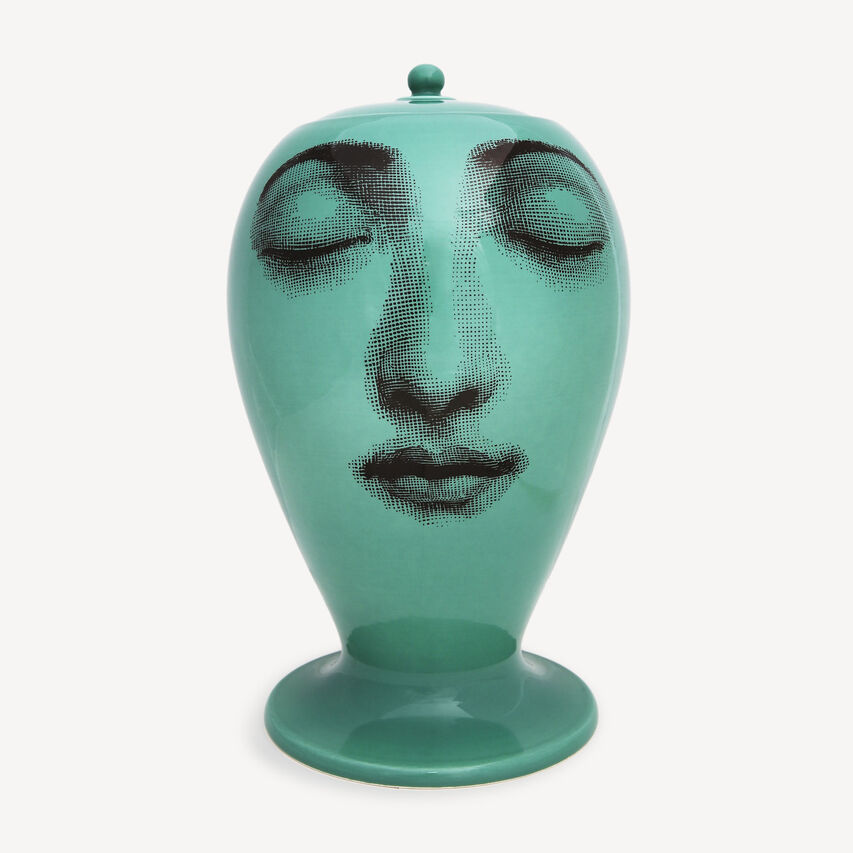 FORNASETTI Vase Buongiorno/Buonanotte Green/Black FOR10567FOR22VER