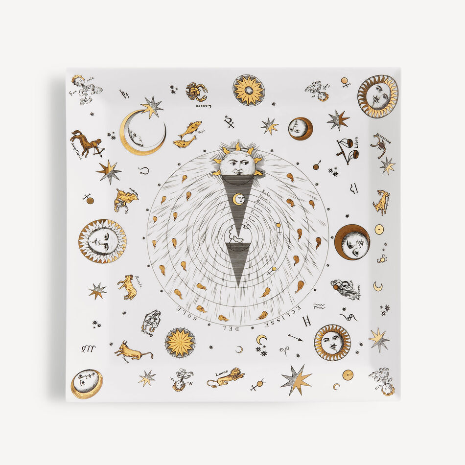 FORNASETTI Tray Astronomici White/Black/Gold P43Z001FOR21ORO