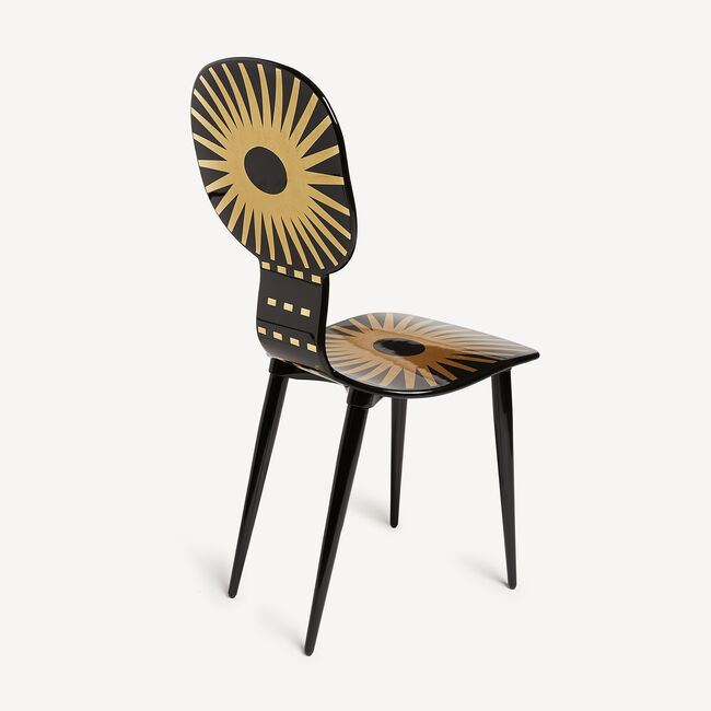 Shop Fornasetti Chair Raggiera In Gold/black