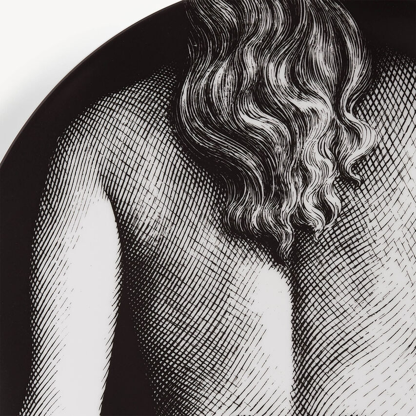 FORNASETTI Wall plate Tema e Variazioni n.300 White/Black PTV300XFOR21BIA