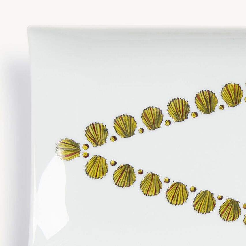 FORNASETTI Rectangular Tray Giro di Conchiglie Multicolour P42Y125FOR23MUL