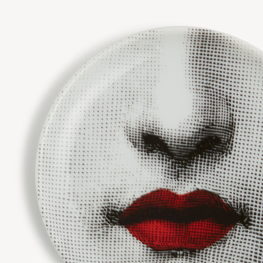 FORNASETTI Coaster Red Lips - Tema e Variazioni n.397 White/Black/Red P17Y397FOR23ROS