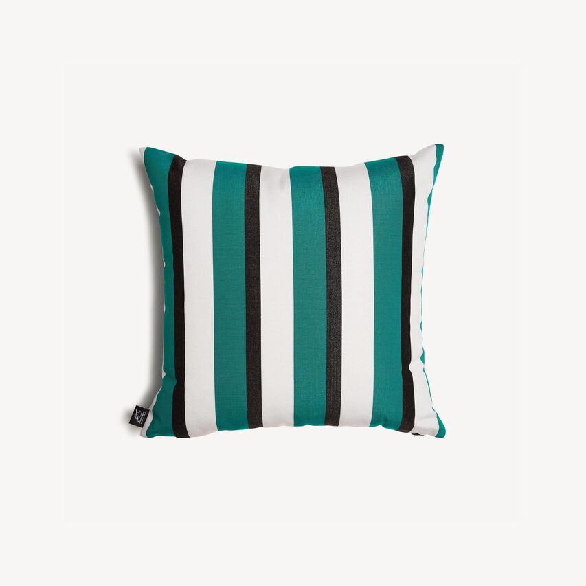 FORNASETTI Outdoor cushion Rigato Green/White/Black PILL394E40FOR22VER