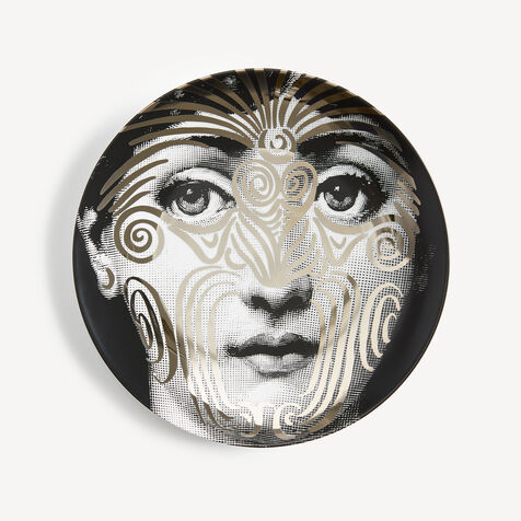 FORNASETTI Wall plate Tema e Variazioni n.9 White/Black PTVW009FOR21BIA